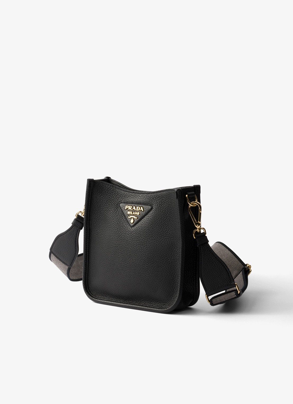 Prada Mini schoudertas van leer - voorkant 3 diepzwart