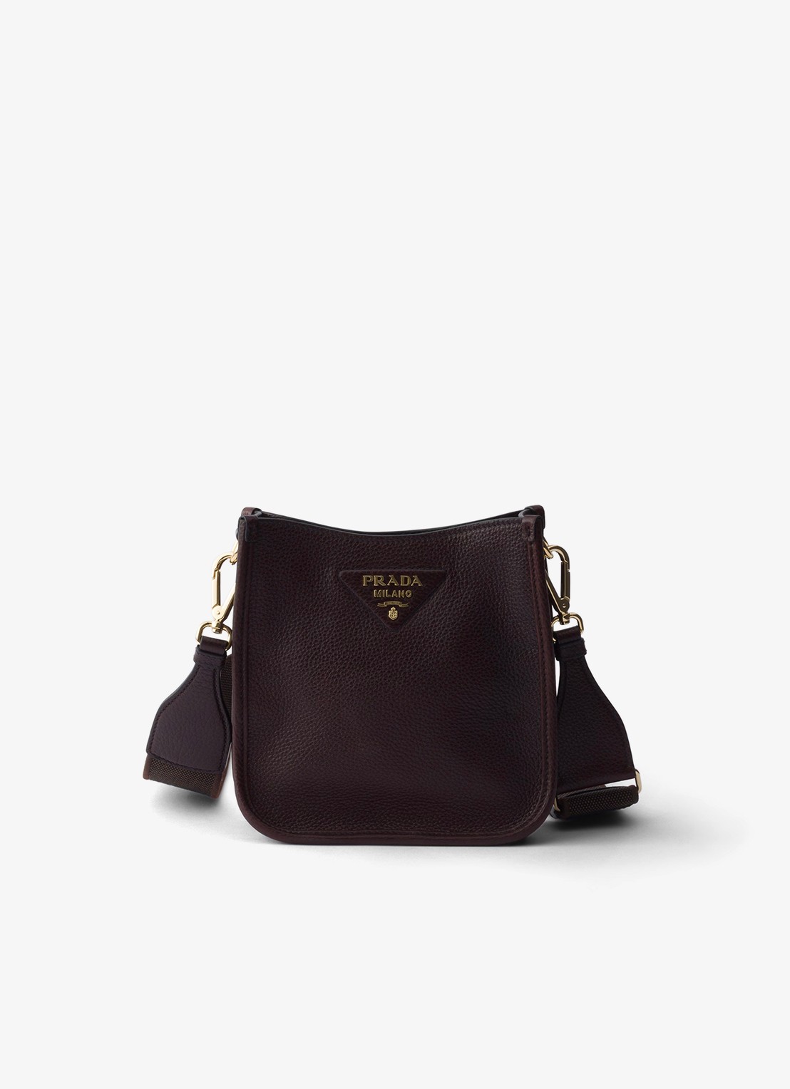 Prada Mini schoudertas van leer - voorkant 4 donkerbruin