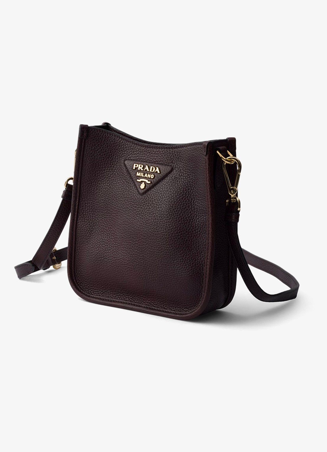 Prada Mini schoudertas van leer - voorkant 5 donkerbruin