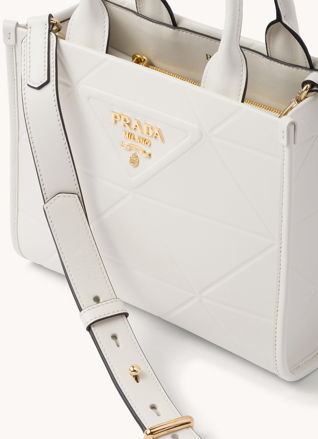 Prada Mini Symbole handtas van leer - detail 4 wit