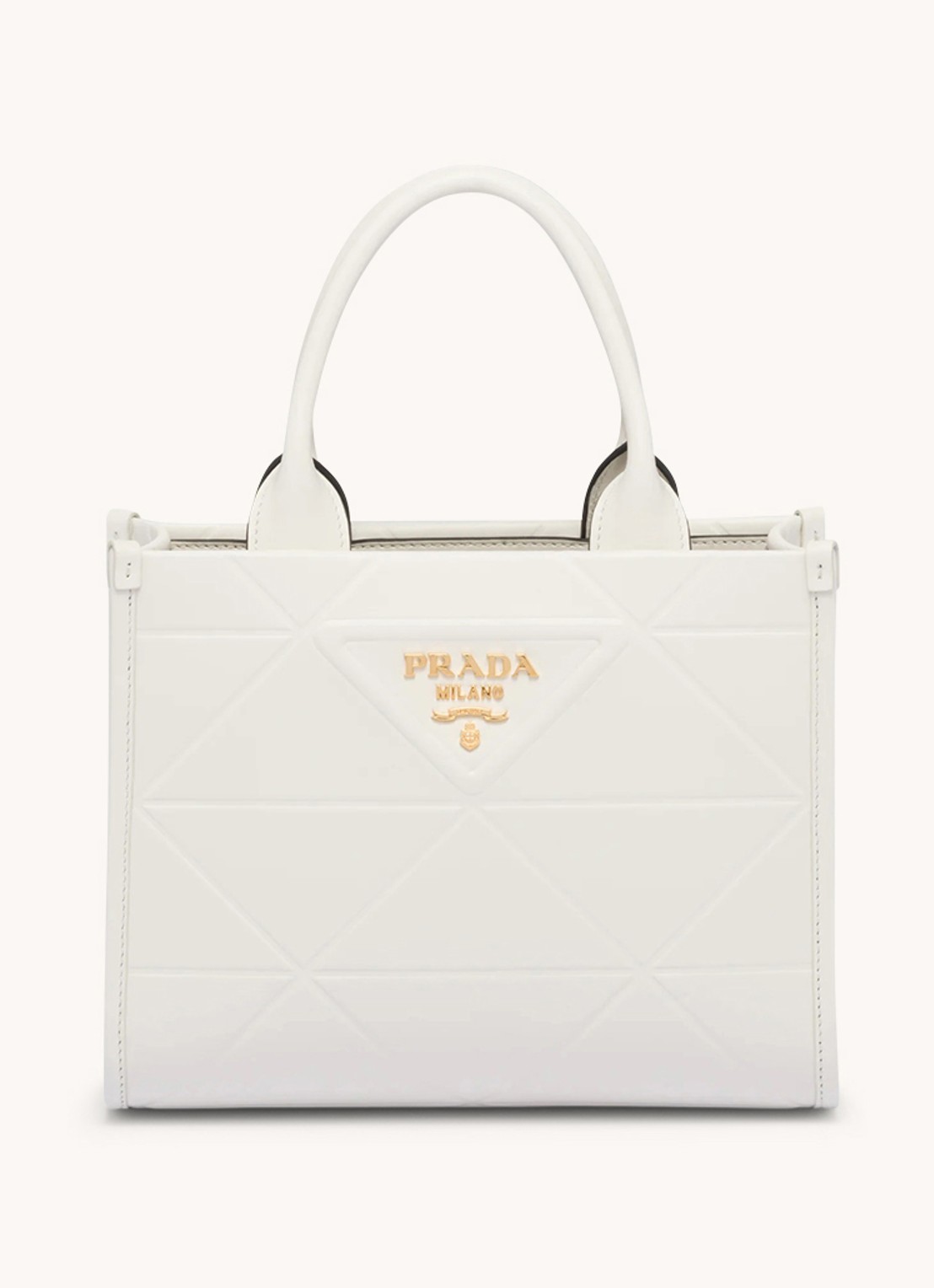 Prada Mini Symbole handtas van leer - voorkant 6 wit