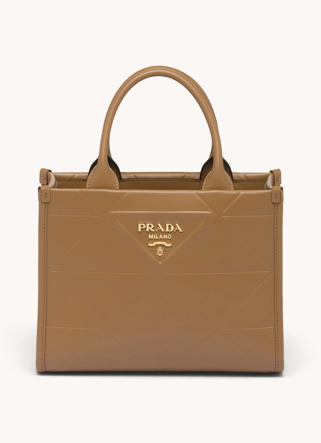 Prada Mini Symbole handtas van leer - voorkant 2 camel