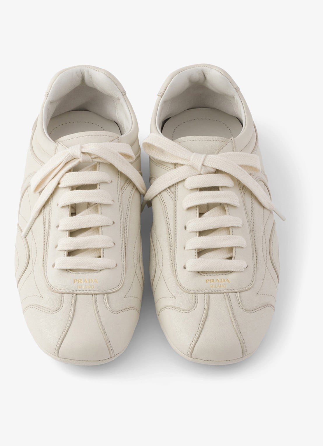Prada Montecarlo Re-Edition 2005 sneaker van lamsleer - detail 5 gebroken wit