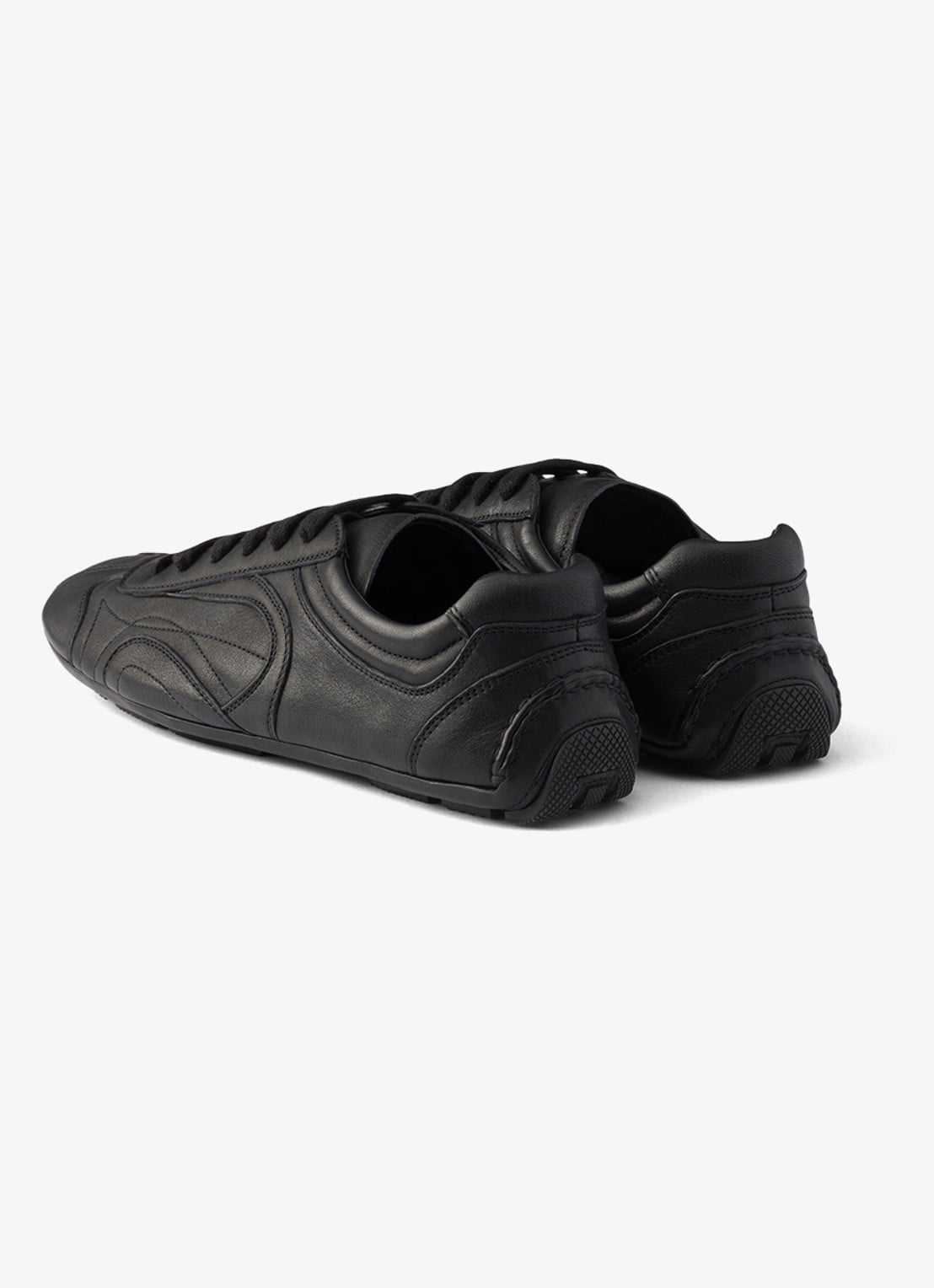 Prada Montecarlo Re-Edition 2005 sneaker van lamsleer - achterkant zwart