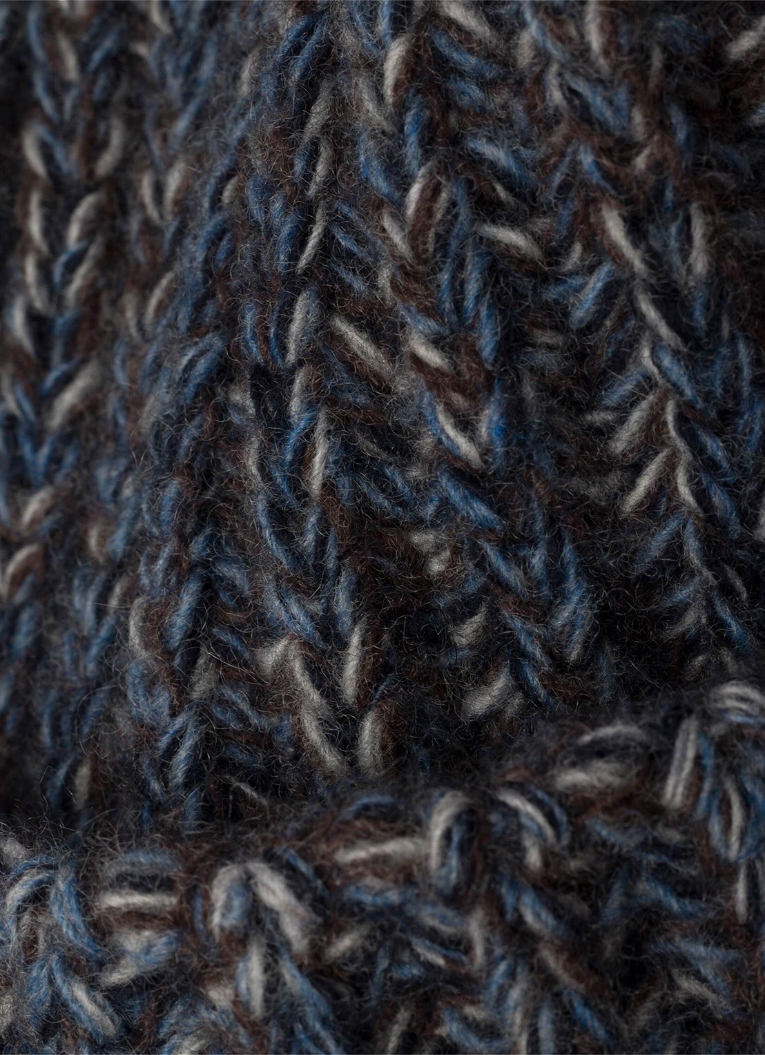 Prada Mouliné kabelgebreide muts van kasjmier met gemêleerd dessin - detail 2 blauwgrijs