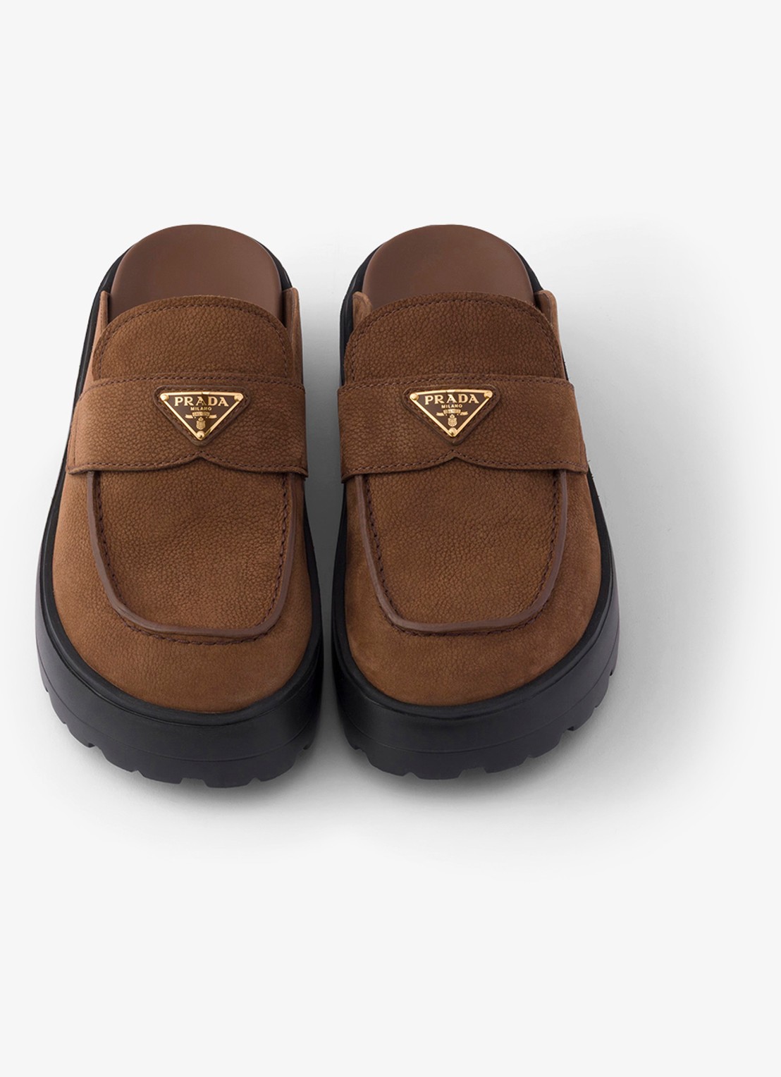 Prada Muiltje van nubuck - detail 2 bruin