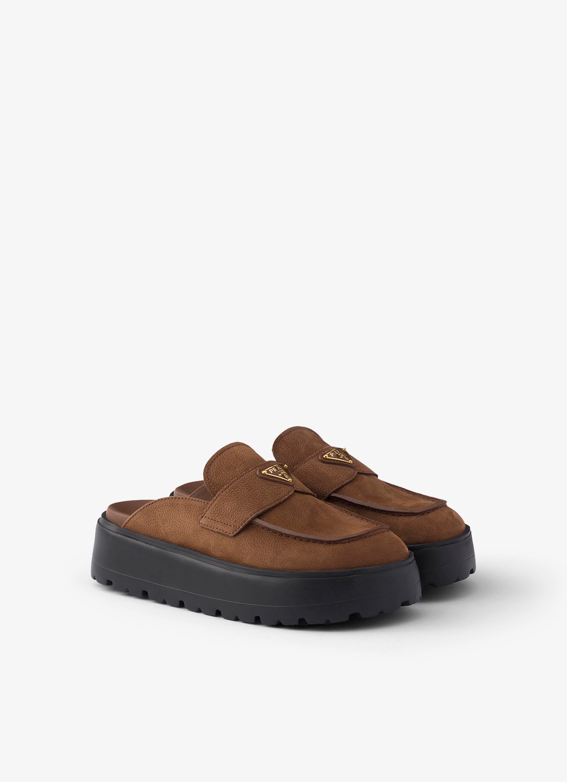 Prada Muiltje van nubuck - voorkant 5 bruin