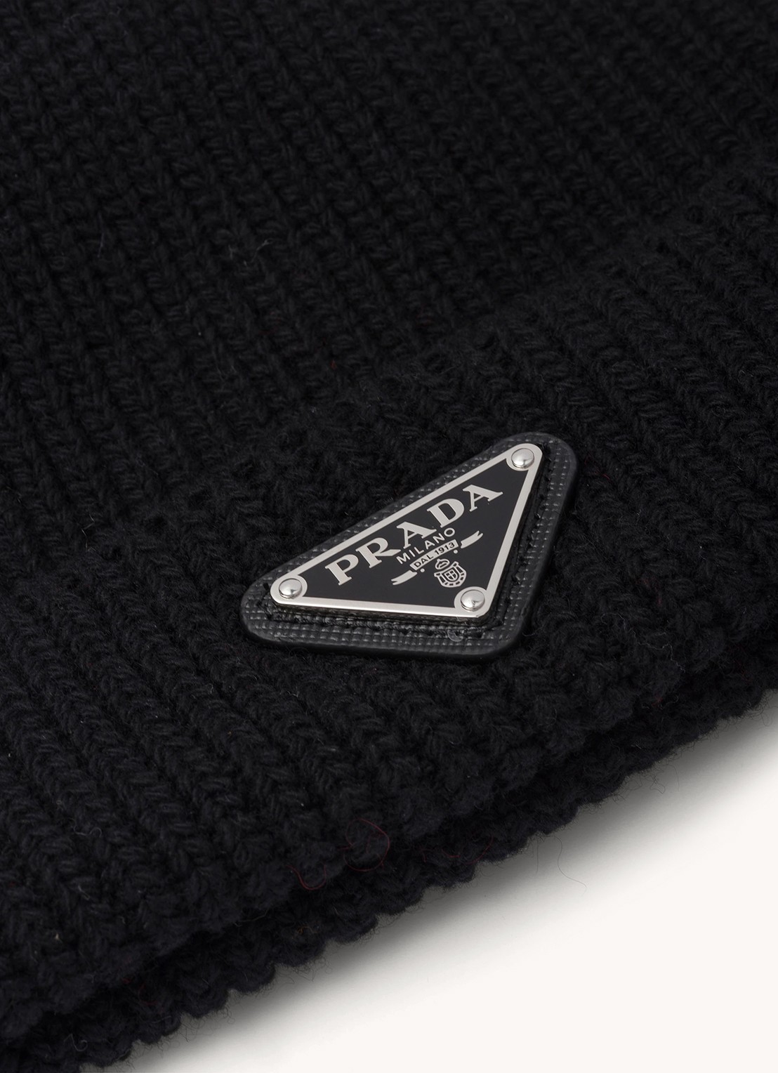 Prada Muts in kasjmierblend met logo - achterkant 2 zwart