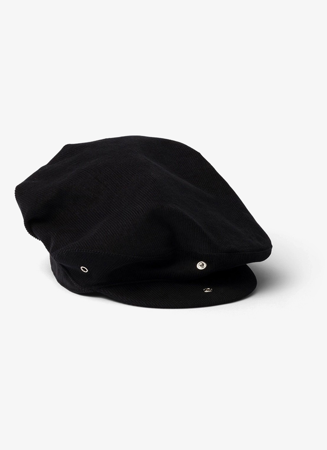 Prada Muts van corduroy met logoborduring - voorkant zwart