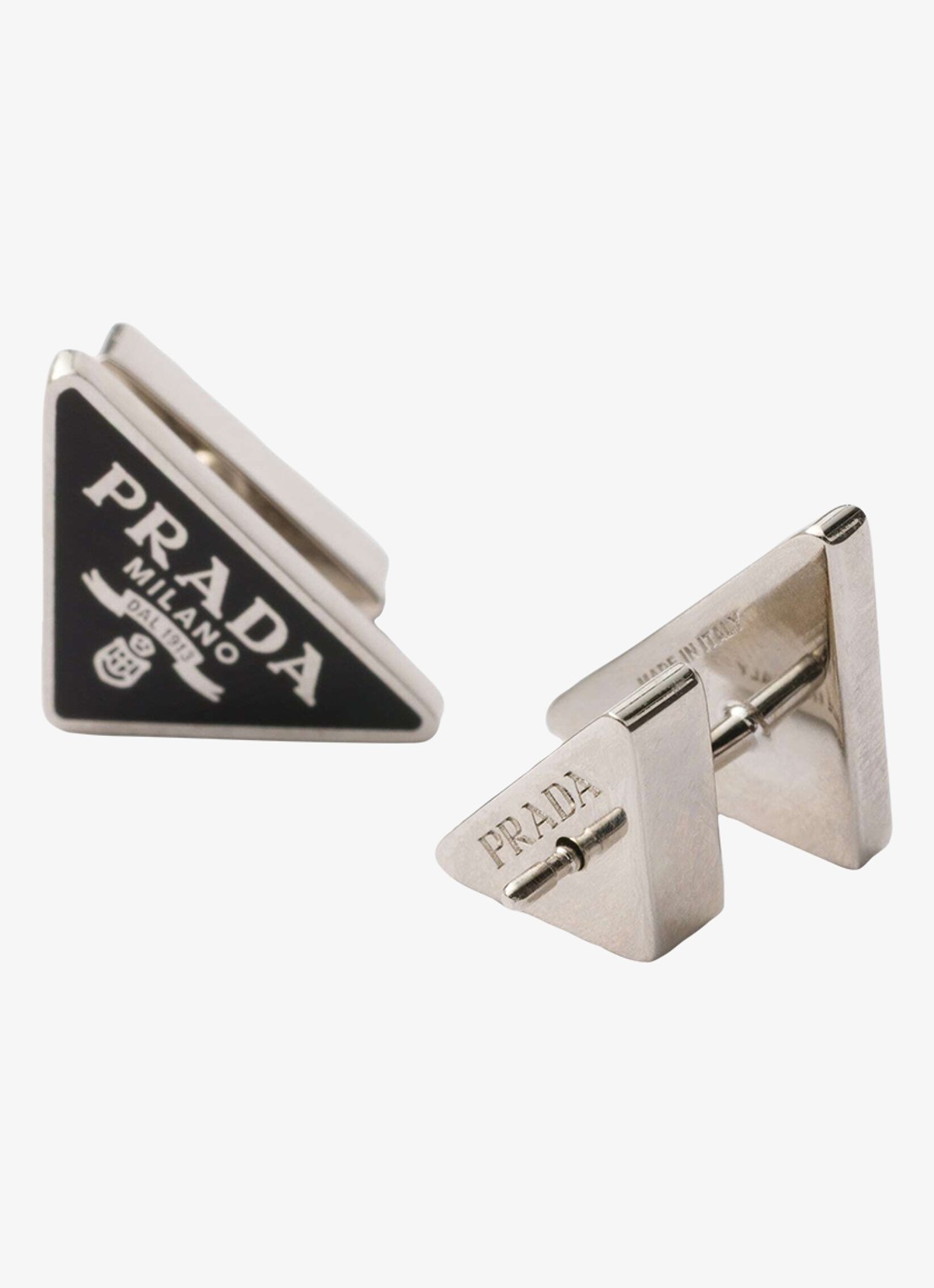 Prada Oorsteker met logo - detail 3 zilver