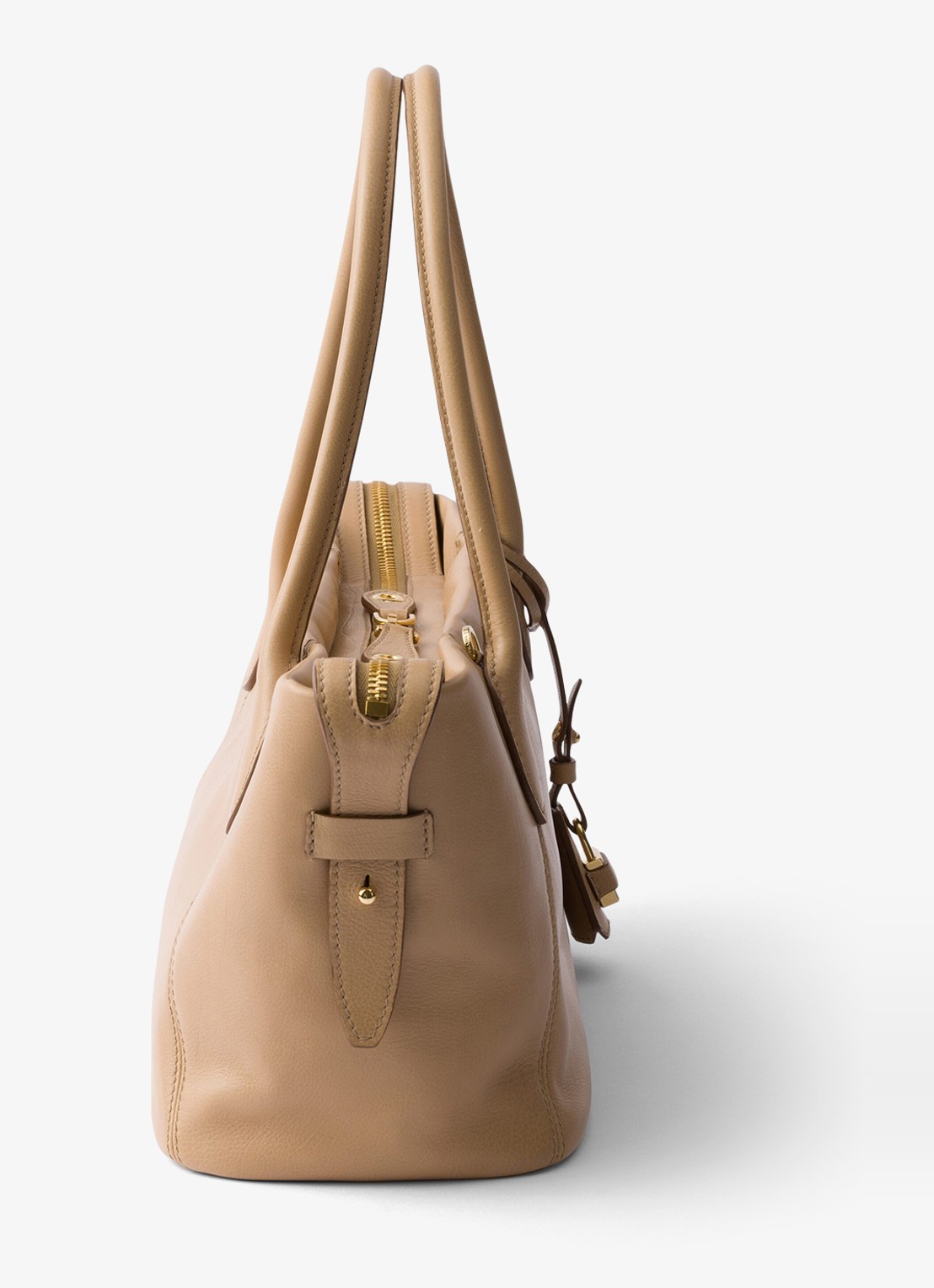 Prada Ouvert Large schoudertas van kalfsleer - detail beige