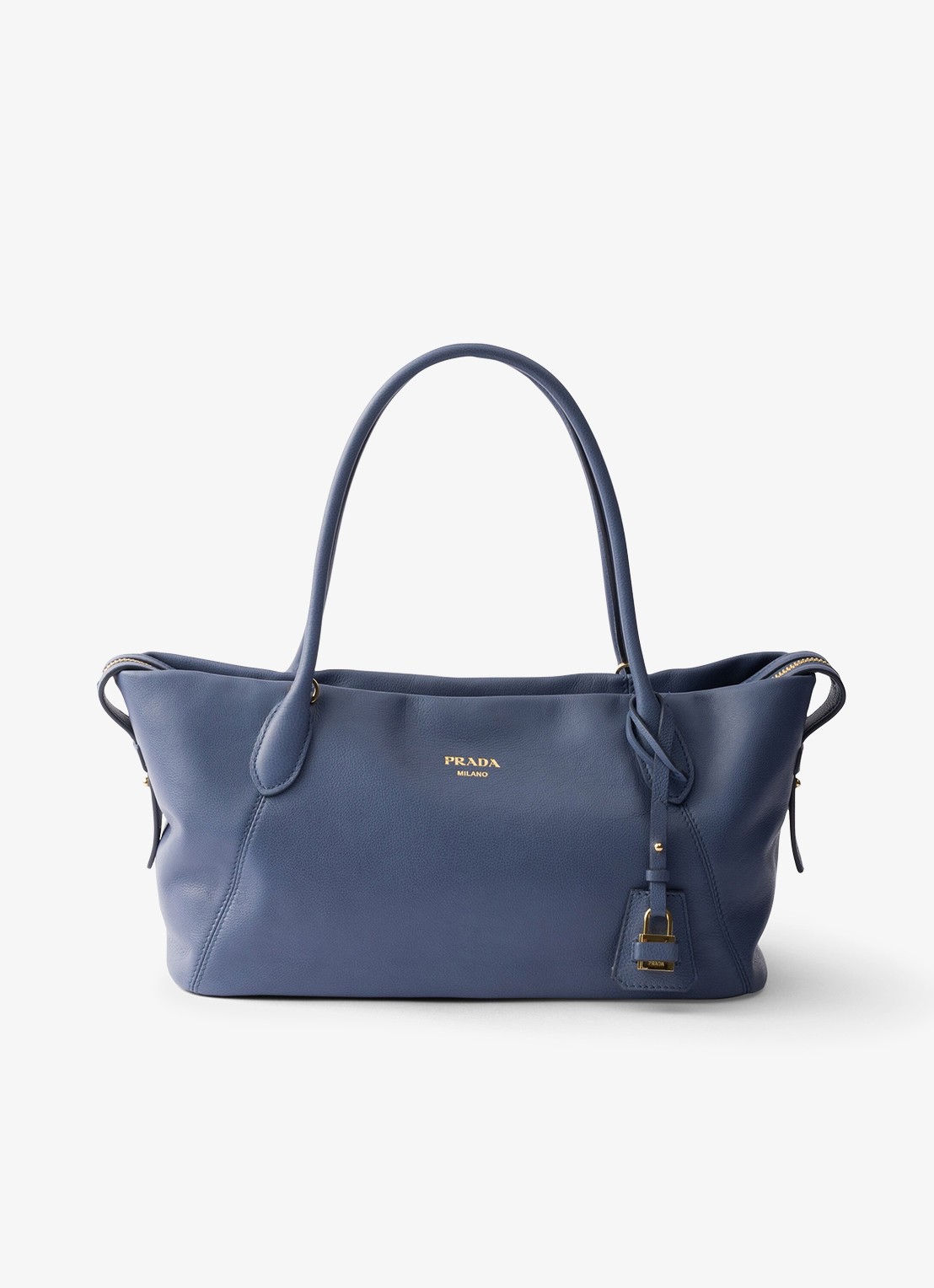 Prada Ouvert Large schoudertas van kalfsleer - voorkant 5 blauw