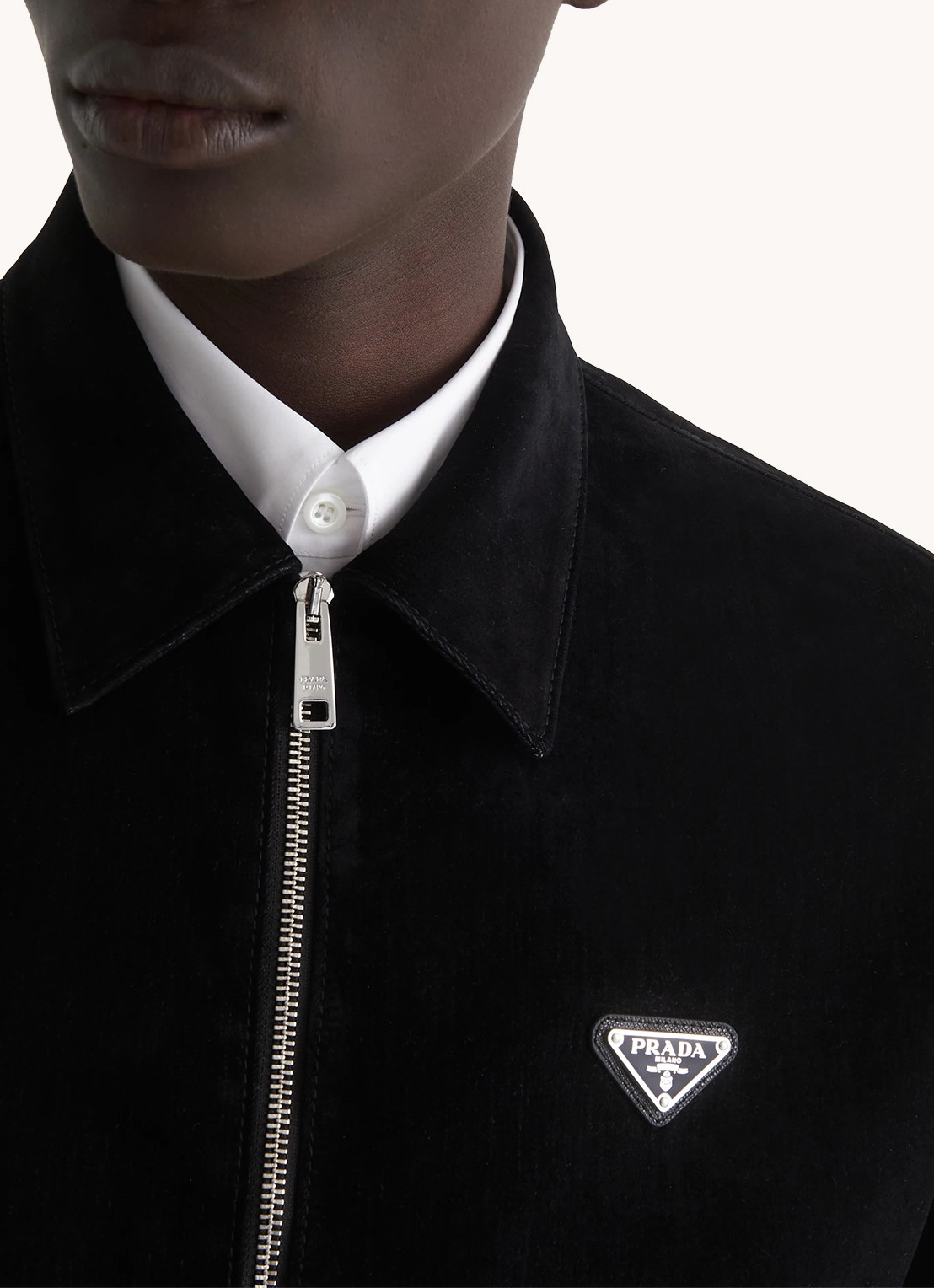 Prada Overshirt met logo en steekzakken - detail 5 zwart