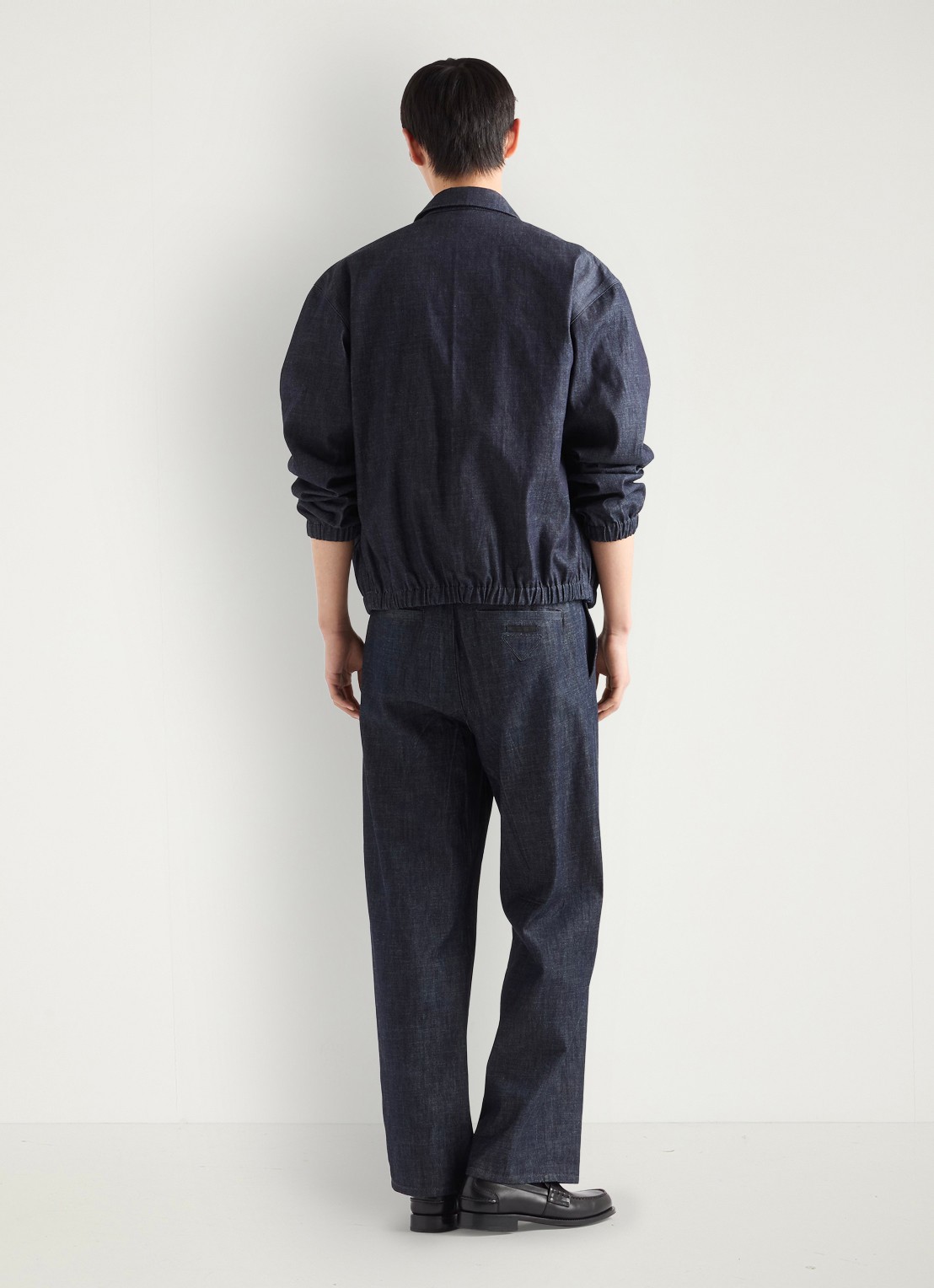 Prada Overshirt van chambray met steekzakken - achterkant indigo