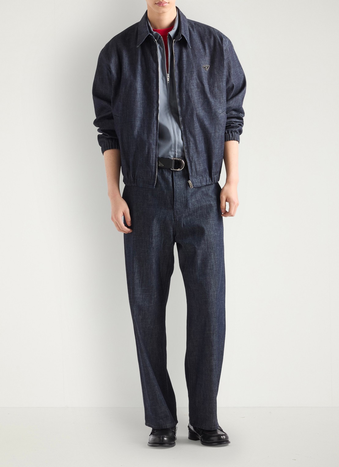 Prada Overshirt van chambray met steekzakken - voorkant 5 indigo