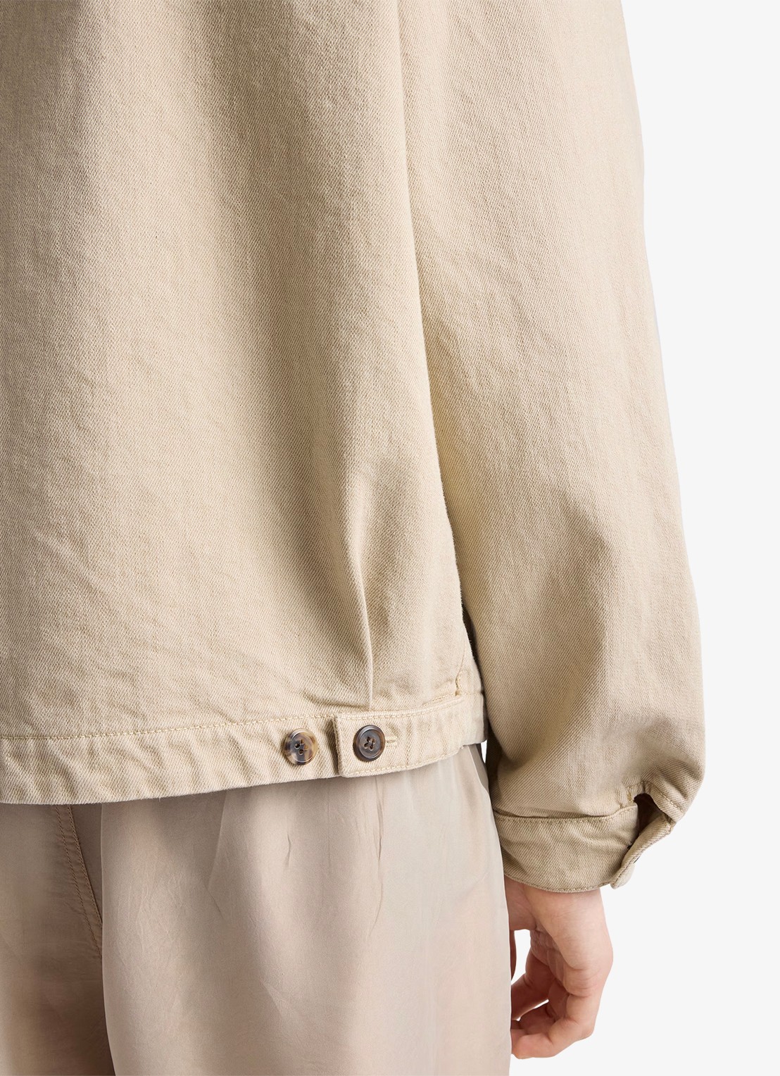 Prada Overshirt van denim met steekzakken - detail 5 beige