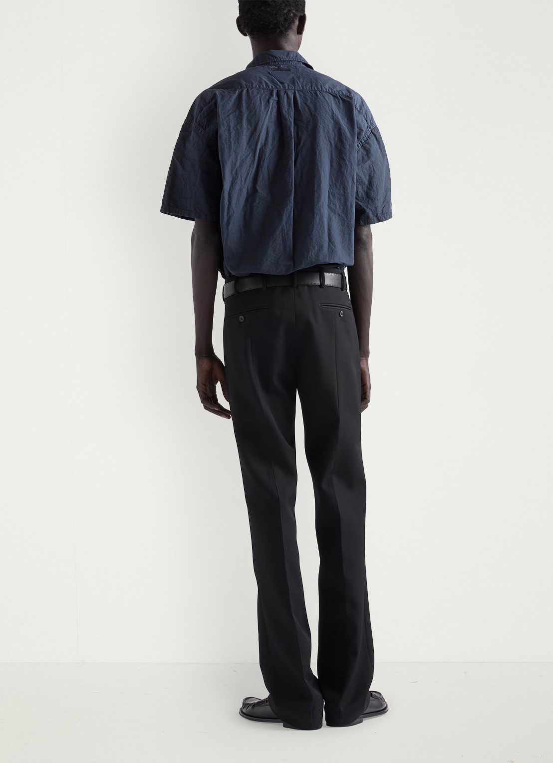 Prada Oversized fit overhemd in linnenblend - achterkant blauw