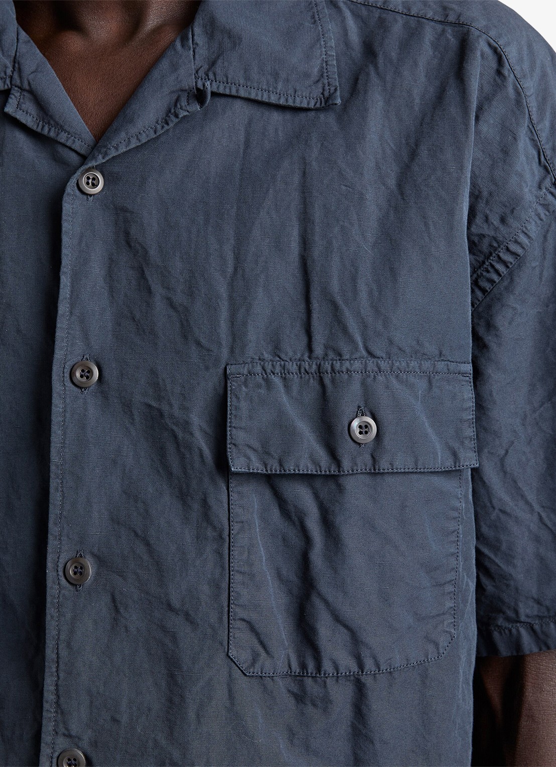 Prada Oversized fit overhemd in linnenblend - detail 5 blauw