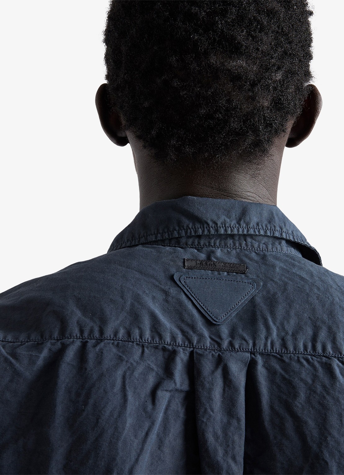 Prada Oversized fit overhemd in linnenblend - detail 6 blauw