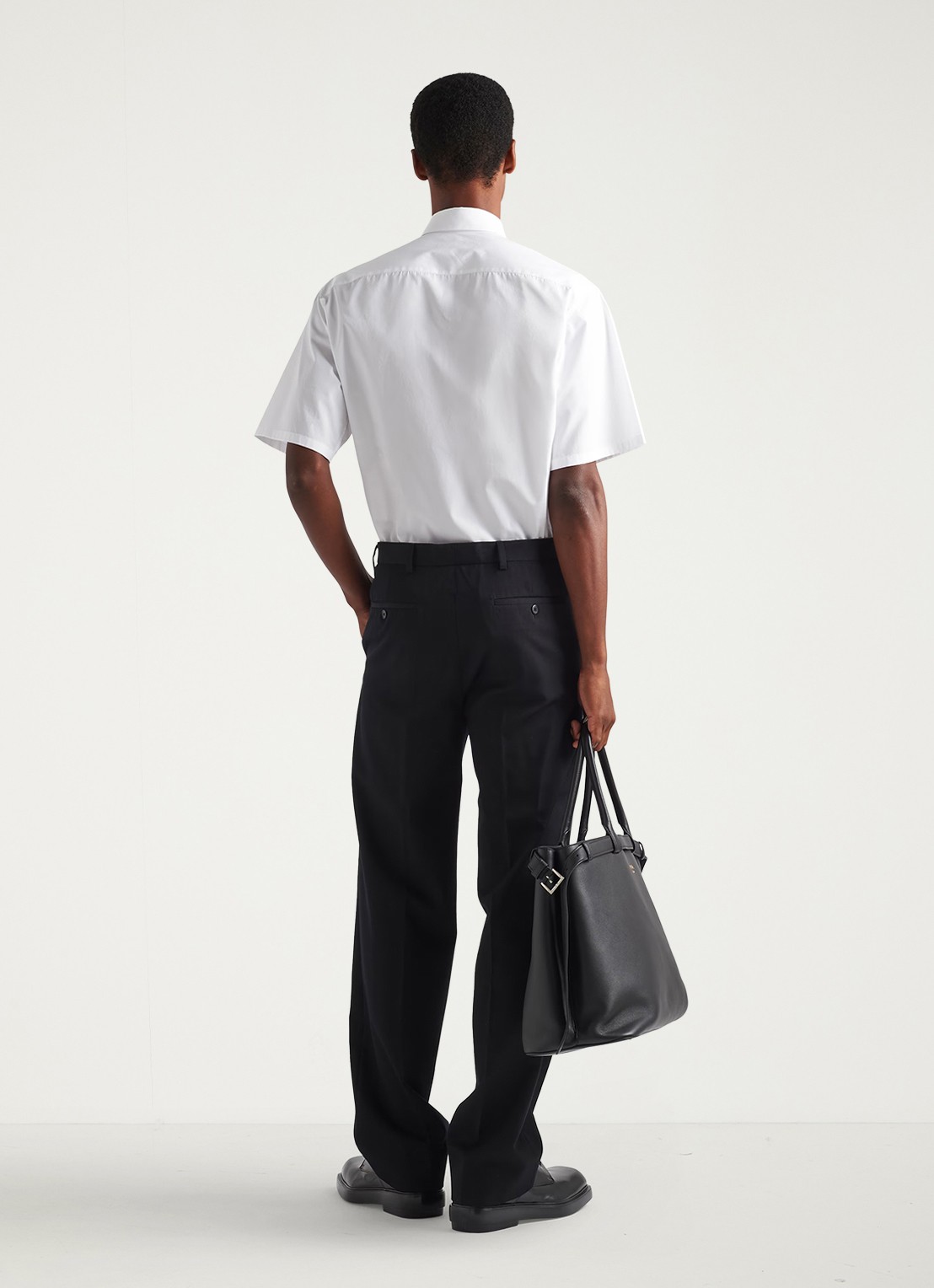 Prada Oversized fit overhemd met borstzak en logo - achterkant 5 wit