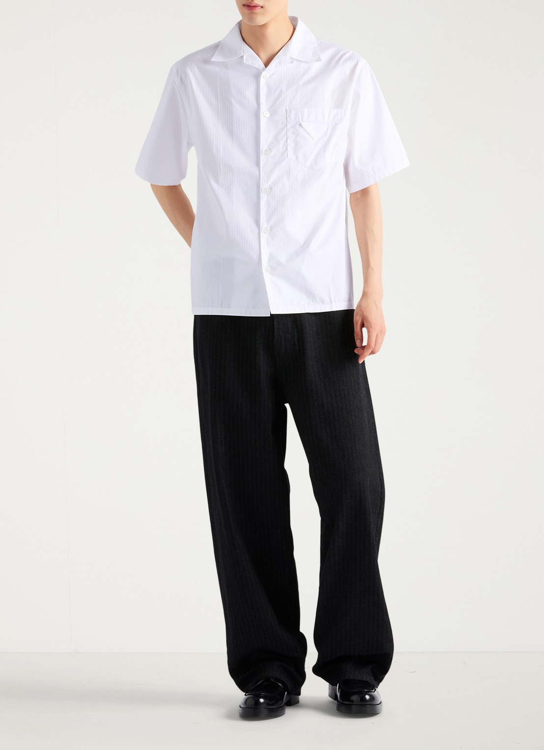 Prada Oversized fit overhemd met borstzak - detail 2 wit