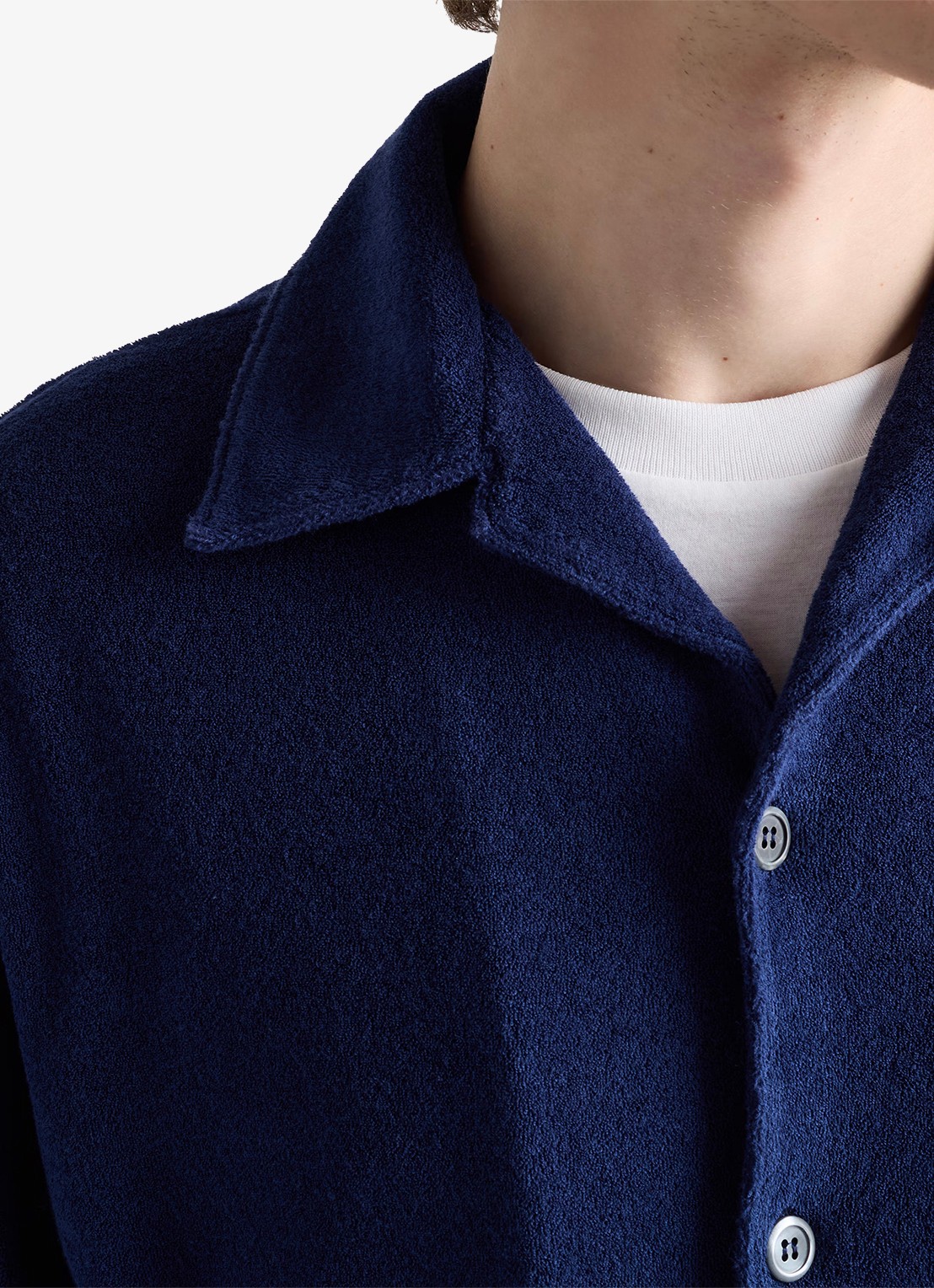 Prada Oversized fit overhemd van badstof - detail 3 blauw