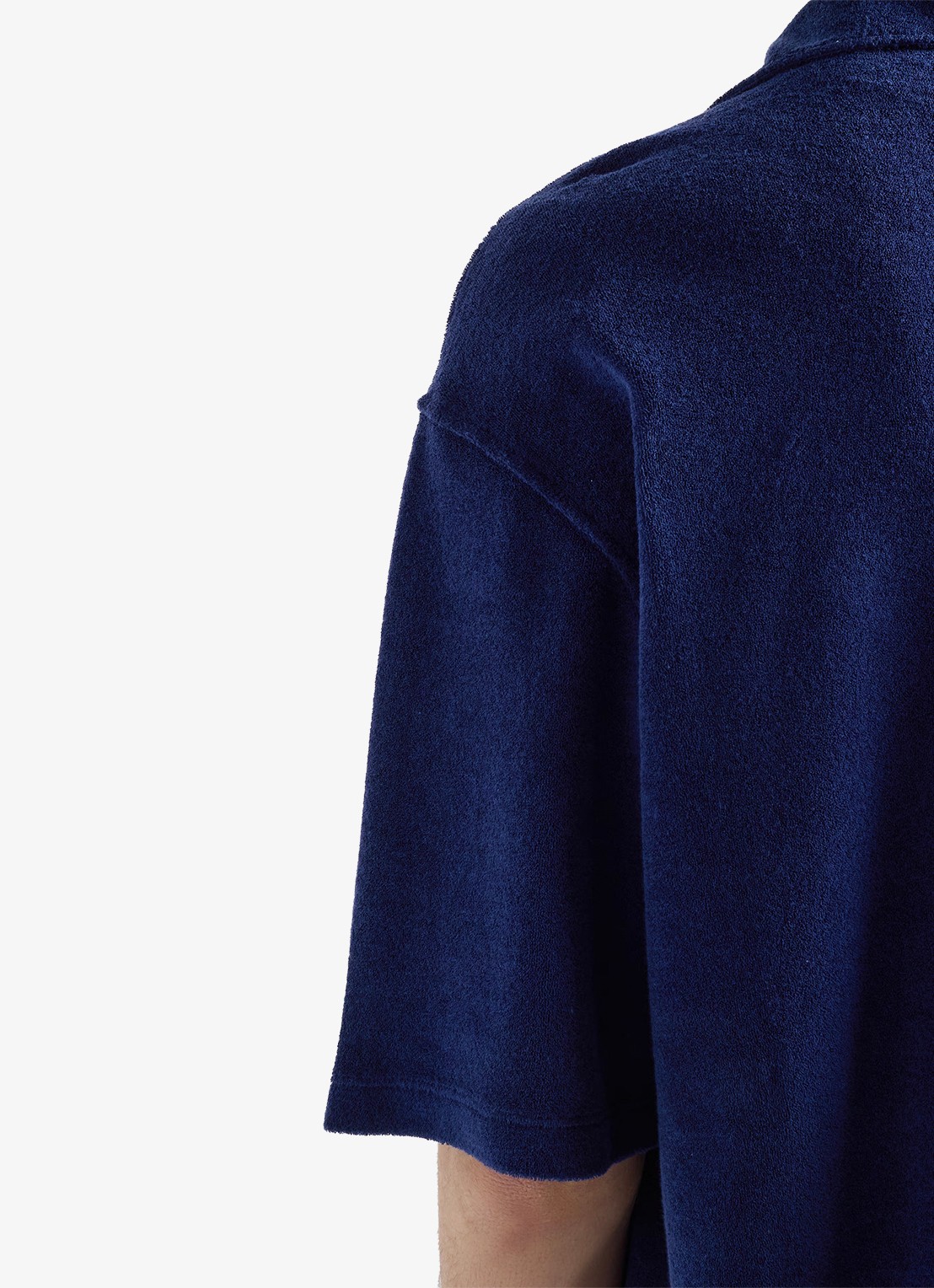 Prada Oversized fit overhemd van badstof - detail 4 blauw