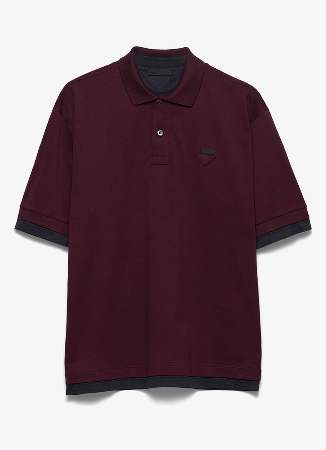 Prada Oversized fit polo met contrast - voorkant 2 bordeauxrood