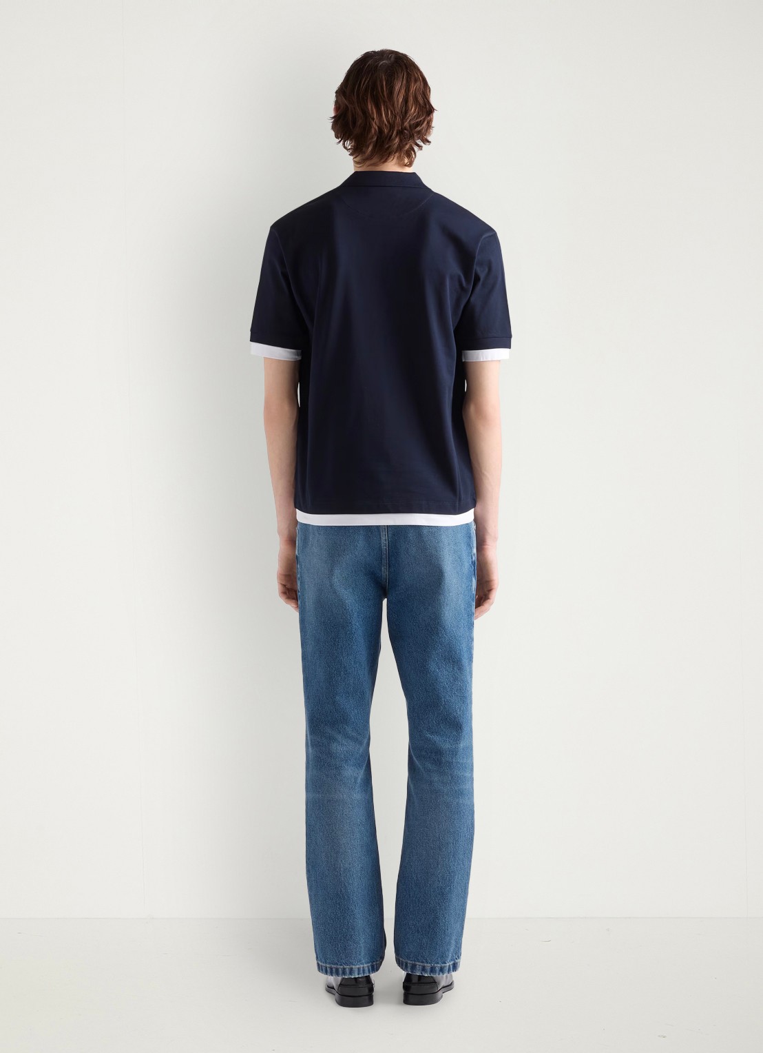 Prada Oversized fit polo met contrast - achterkant 6 blauw