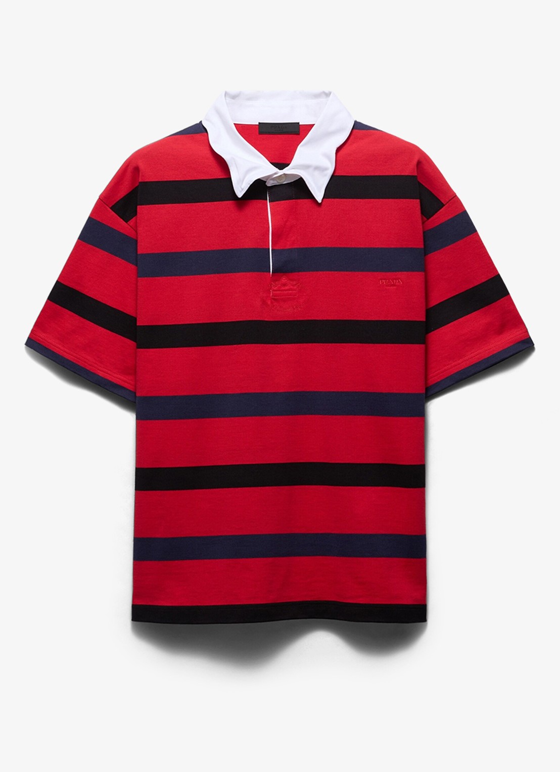 Prada Oversized fit polo met streepprint - voorkant 4 rood