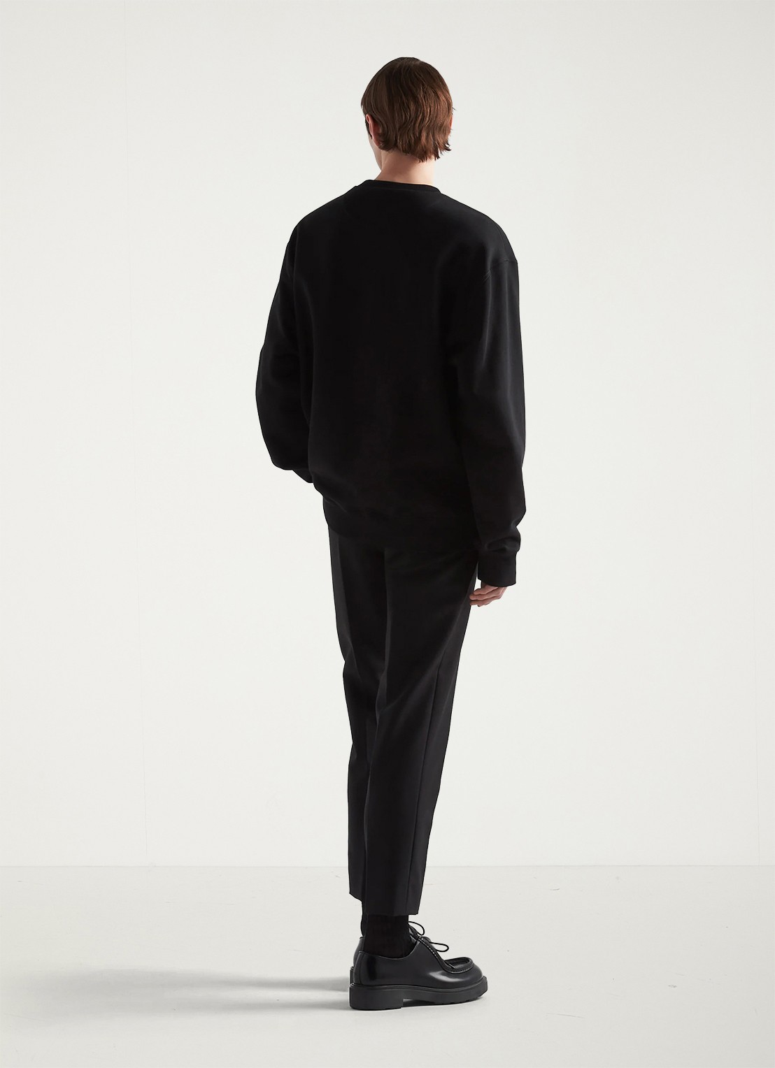 Prada Oversized sweater met logo - achterkant zwart