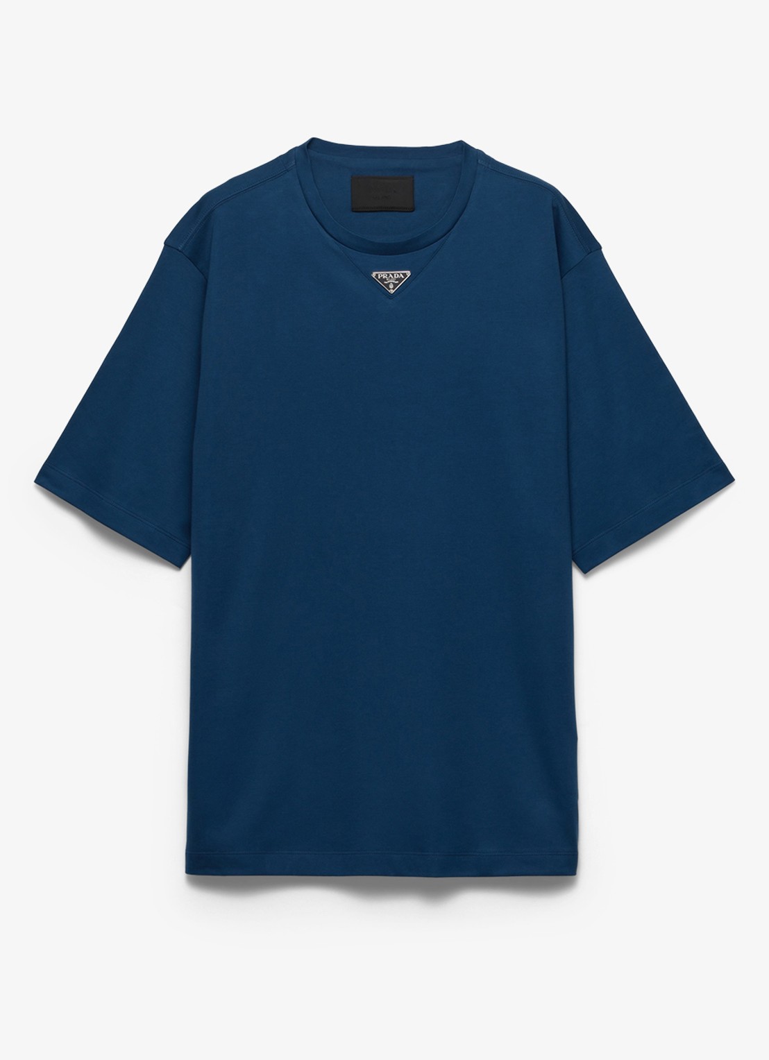 Prada Oversized T-shirt met logo - voorkant 4 blauw