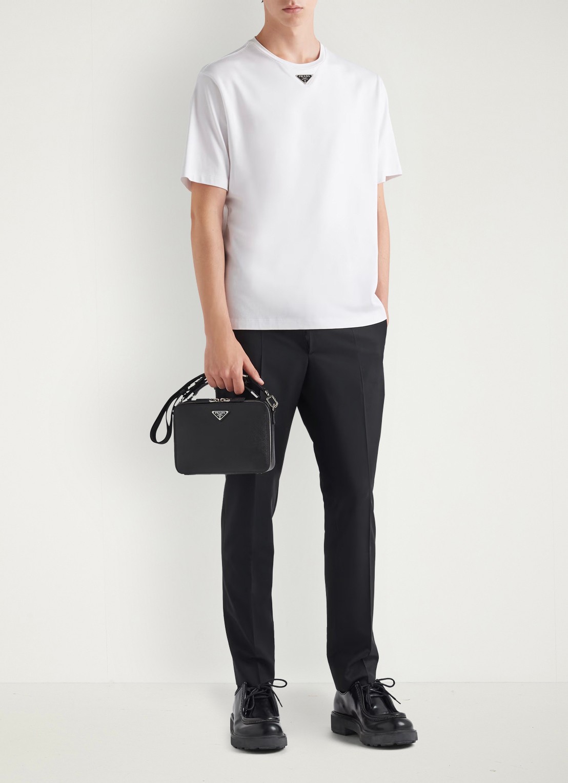 Prada Oversized T-shirt met logo - voorkant 2 wit