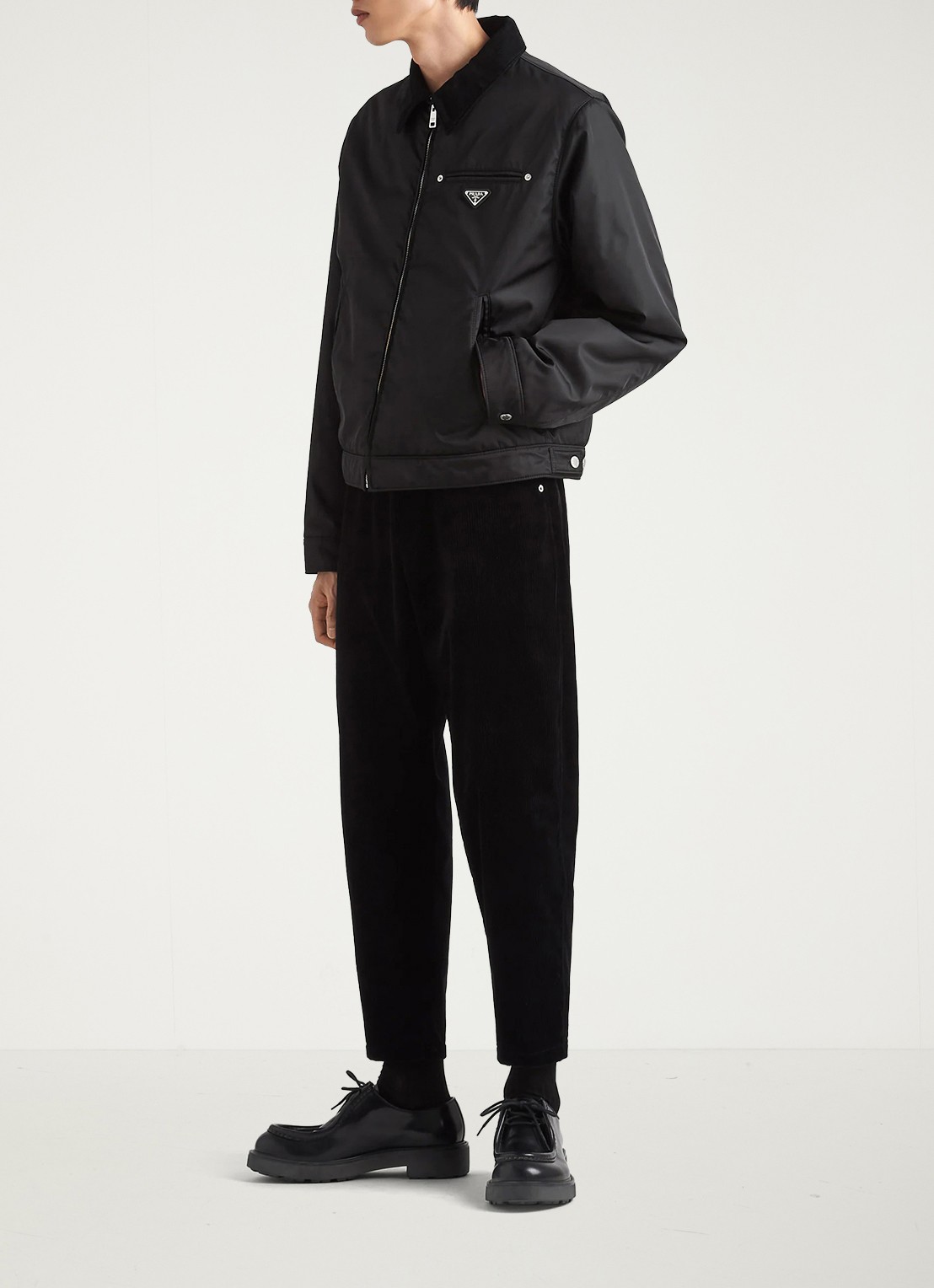 Prada Pantalon van corduroy - detail zwart