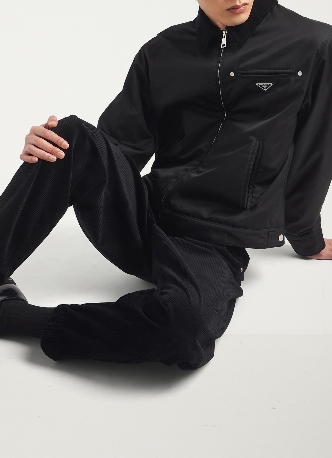 Prada Pantalon van corduroy - detail 3 zwart