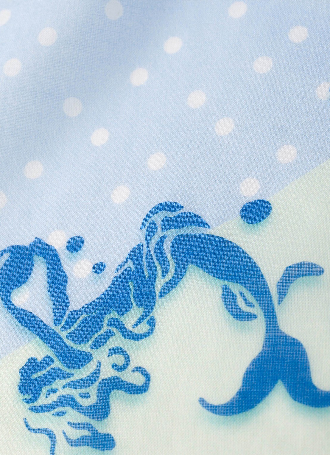 Prada Pareo met print 140 x 90 cm - detail blauw
