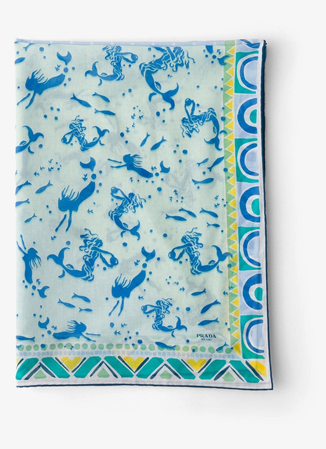 Prada Pareo met print 140 x 90 cm - voorkant 3 blauw