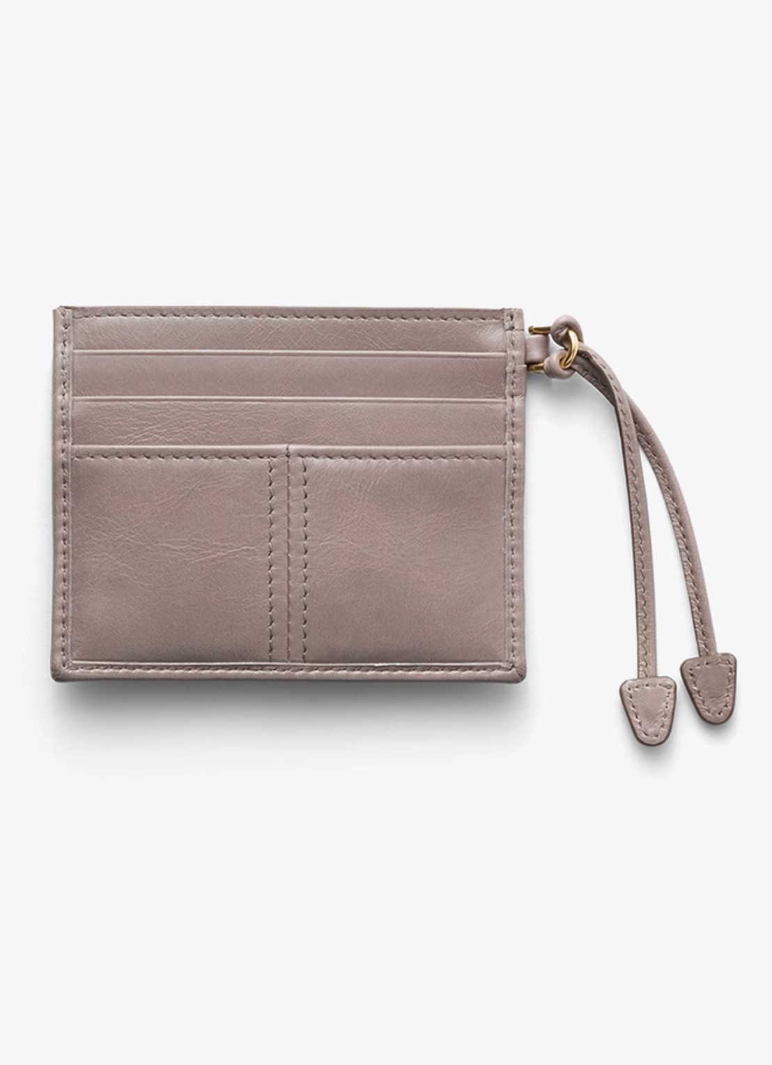 Prada Pasjeshouder van kalfsleer met logo - achterkant 3 taupe