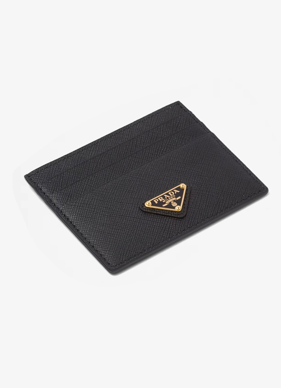 Prada Pasjeshouder van kalfsleer - detail zwart