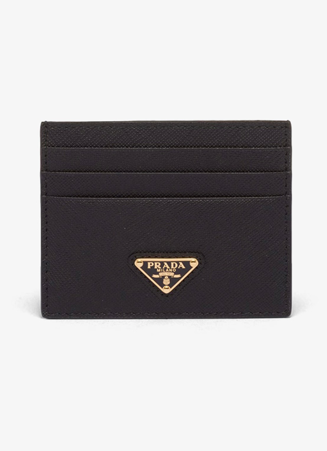 Prada Pasjeshouder van kalfsleer - voorkant 4 zwart