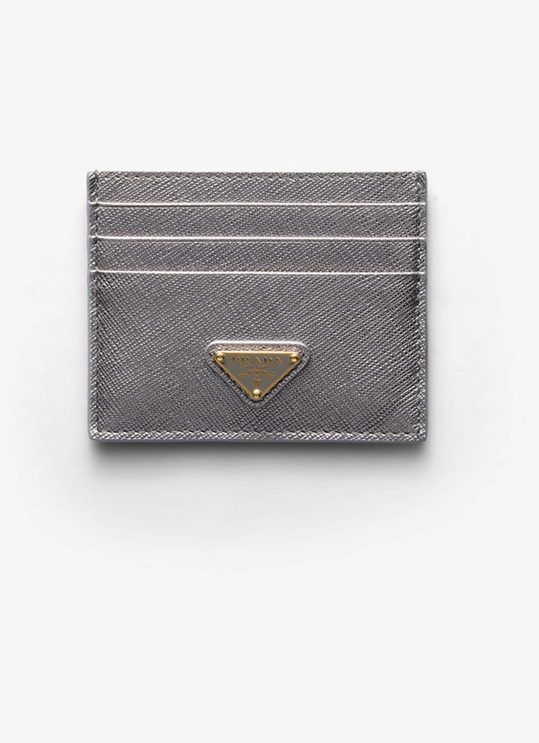 Prada Pasjeshouder van kalfsleer - voorkant 3 zilver