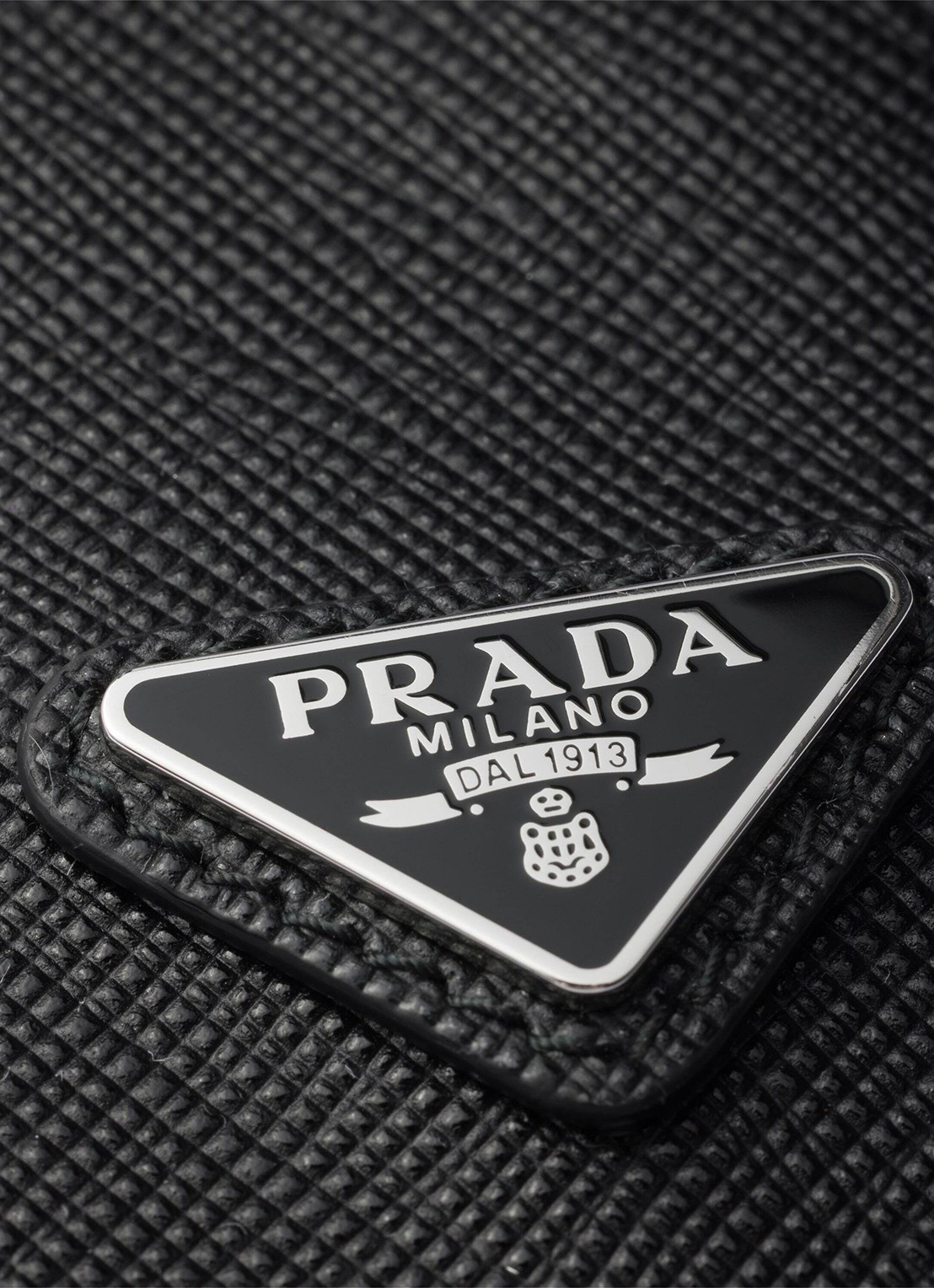 Prada Pasjeshouder van kalfsleer - detail 3 diepzwart