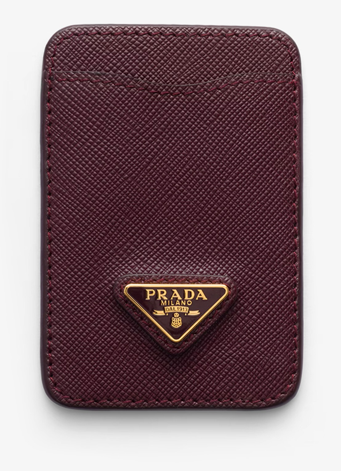 Prada Pasjeshouder van kalfsleer - voorkant bordeauxrood