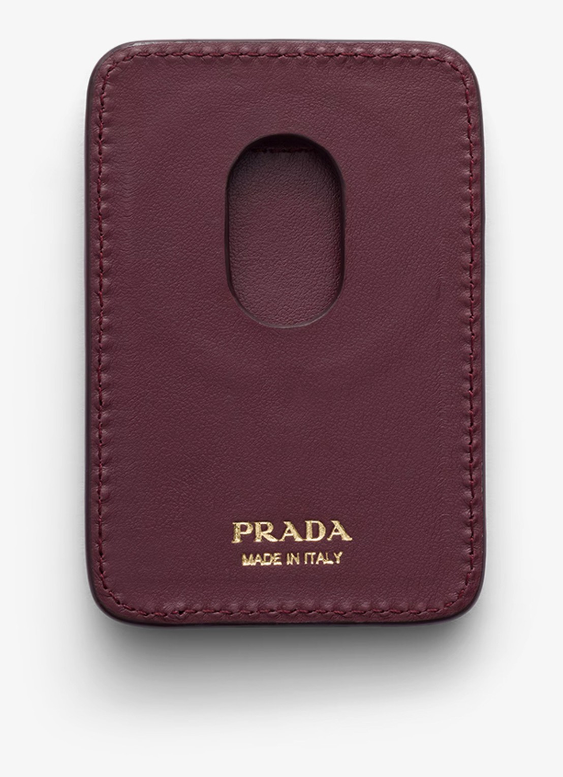 Prada Pasjeshouder van kalfsleer - voorkant 2 bordeauxrood