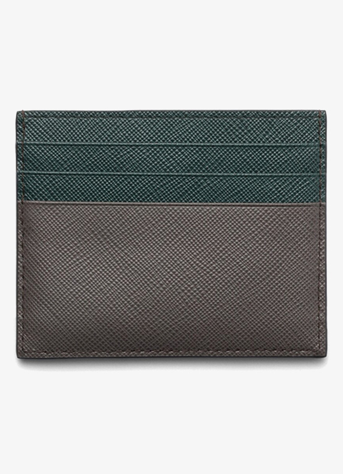Prada Pasjeshouder van leer met logo - voorkant 3 grijs