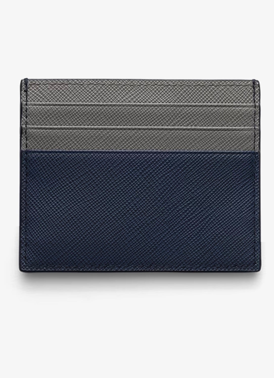Prada Pasjeshouder van leer met logo - voorkant 3 donkerblauw