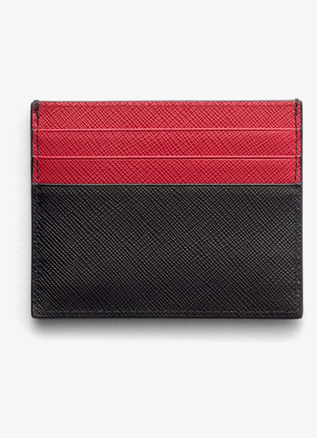 Prada Pasjeshouder van leer met logo - voorkant 6 zwart