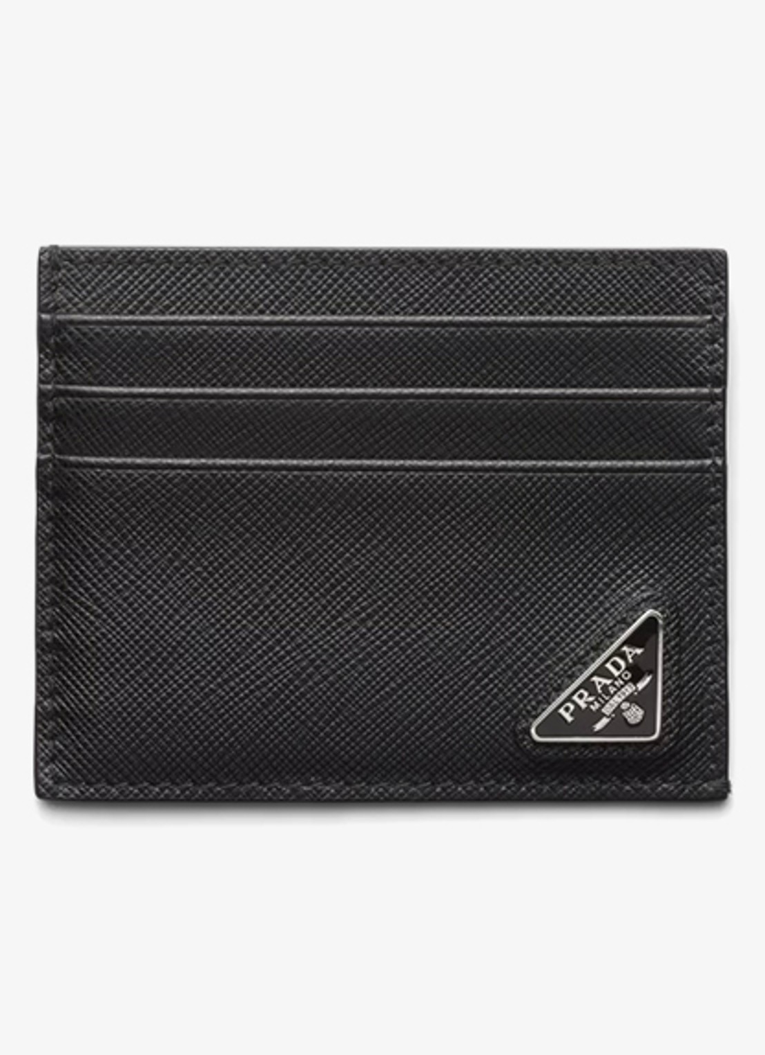 Prada Pasjeshouder van leer - voorkant 4 zwart