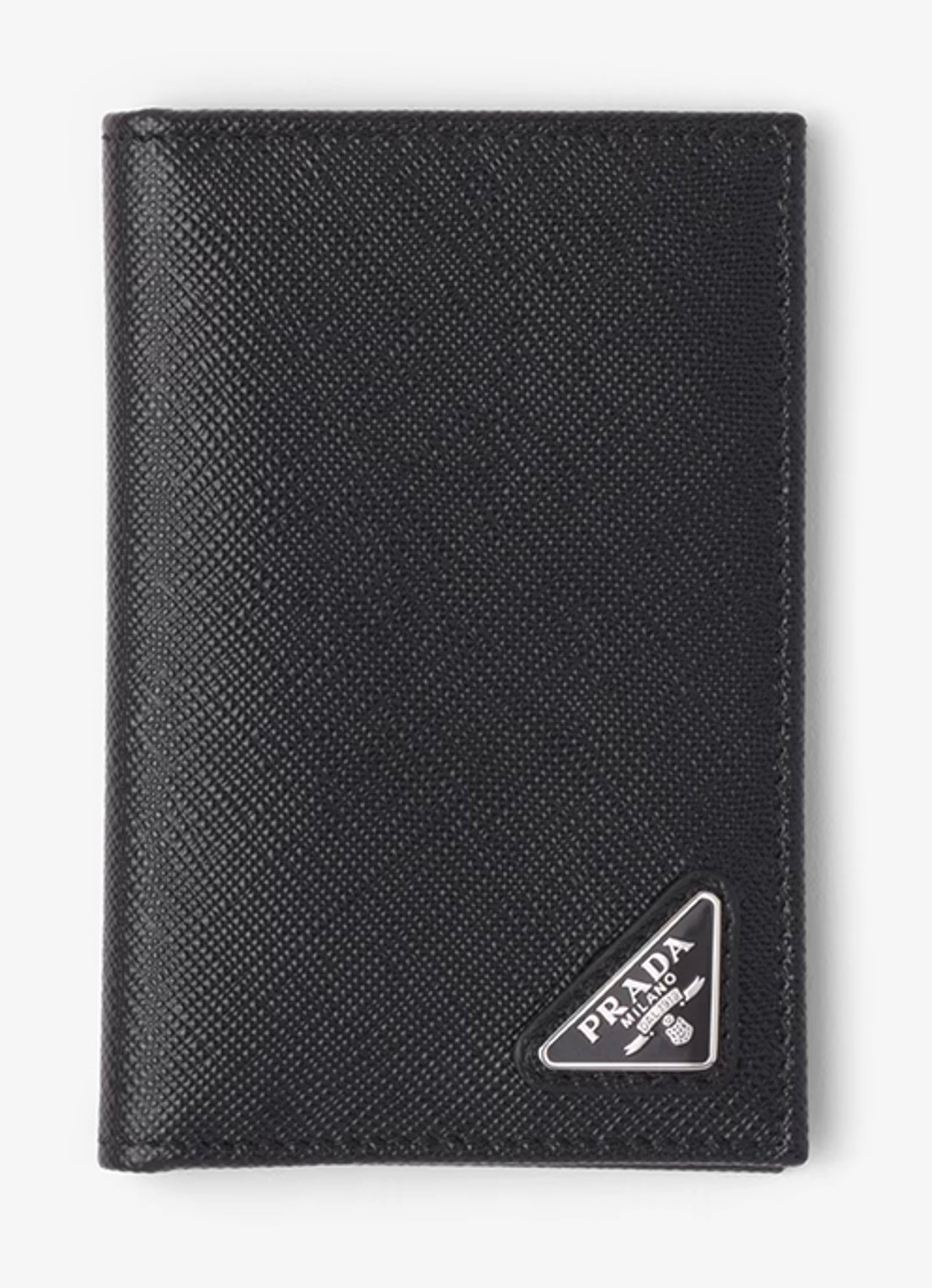 Prada Pasjeshouder van leer - voorkant 2 zwart