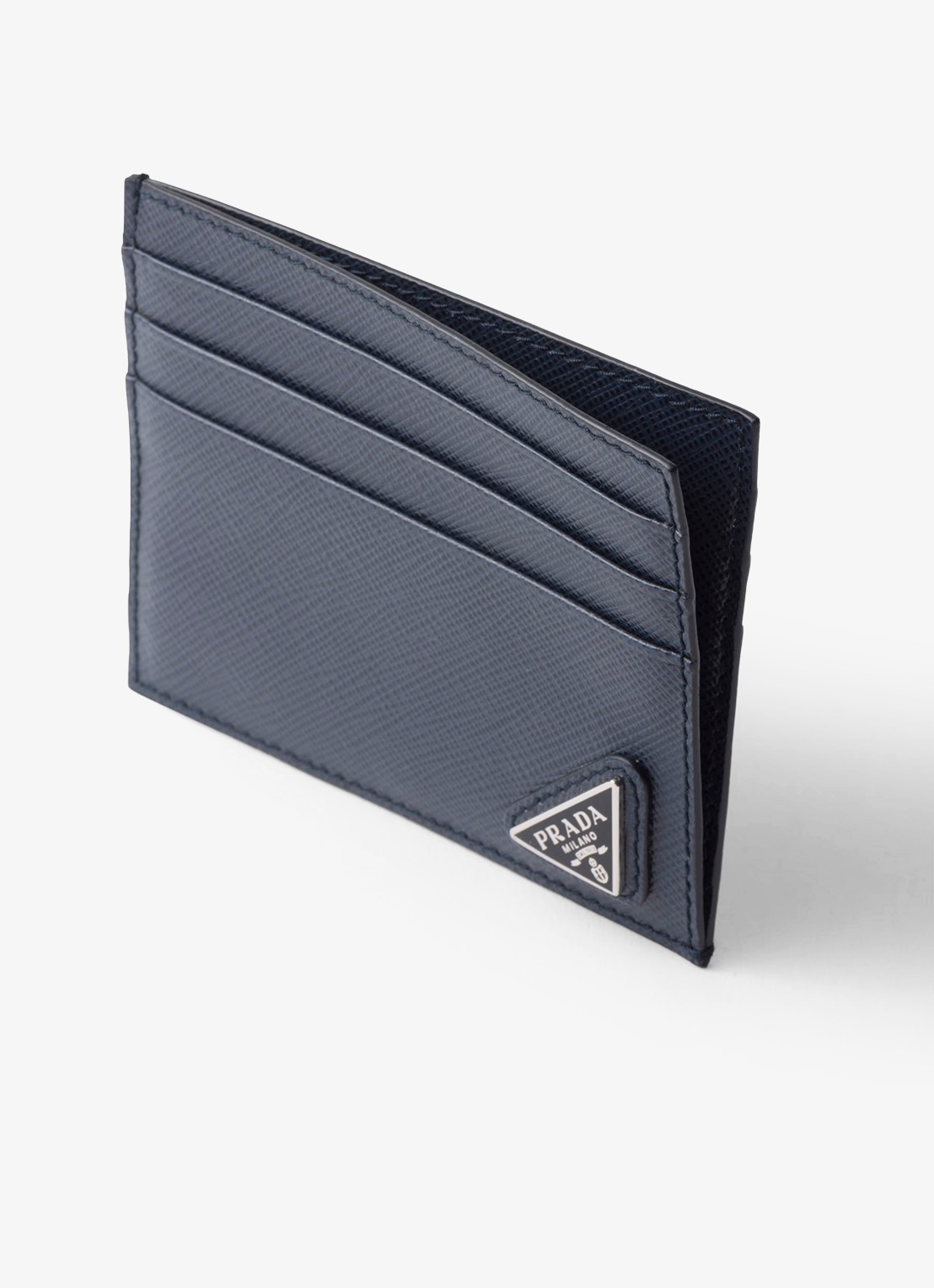 Prada Pasjeshouder van leer - voorkant 2 donkerblauw